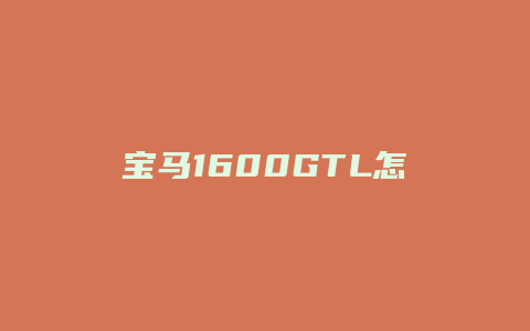 宝马1600GTL怎么换挡