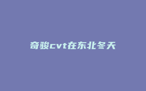 奇骏cvt在东北冬天怎么样