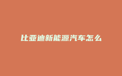 比亚迪新能源汽车怎么样