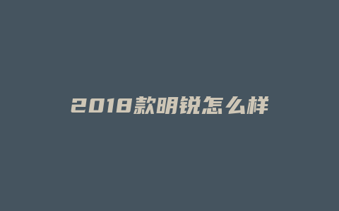 2018款明锐怎么样啊