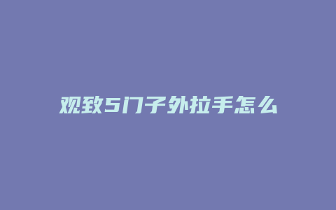 观致5门子外拉手怎么拆