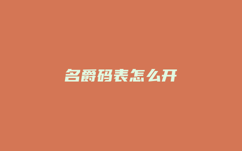 名爵码表怎么开