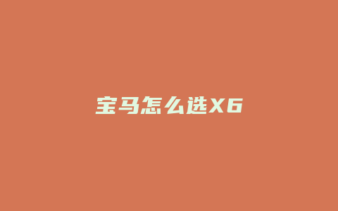 宝马怎么选X6