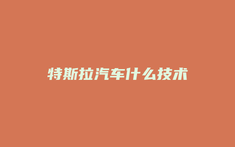 特斯拉汽车什么技术