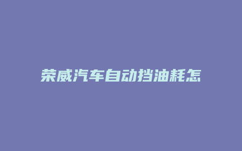 荣威汽车自动挡油耗怎么样