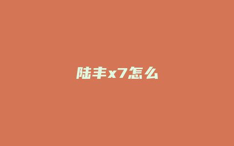 陆丰x7怎么