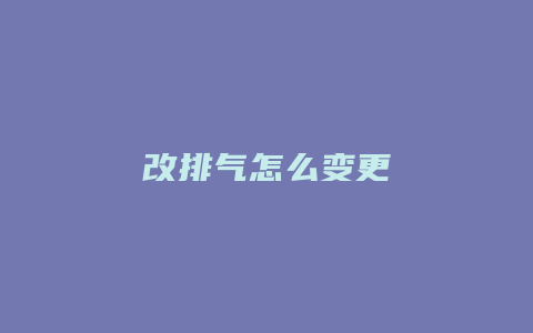 改排气怎么变更