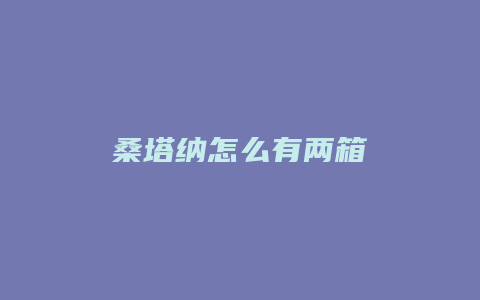 桑塔纳怎么有两箱