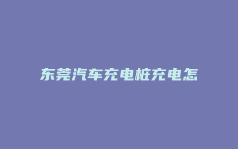 东莞汽车充电桩充电怎么收费