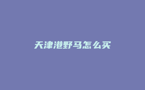 天津港野马怎么买