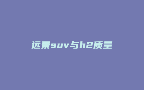 远景suv与h2质量怎么样