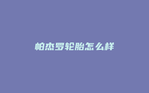 帕杰罗轮胎怎么样