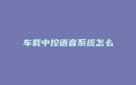 车载中控语音系统怎么安装教程