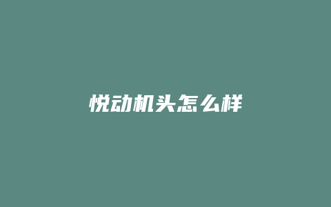 悦动机头怎么样