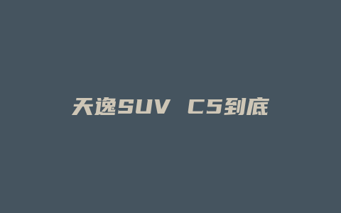 天逸SUV C5到底怎么样