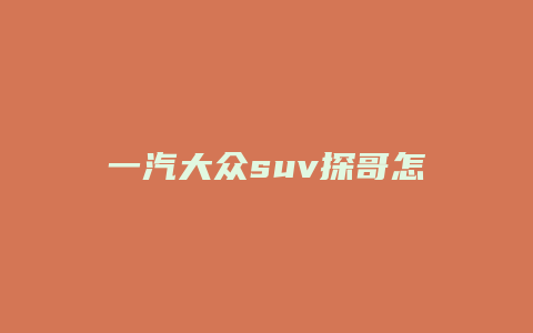 一汽大众suv探哥怎么样