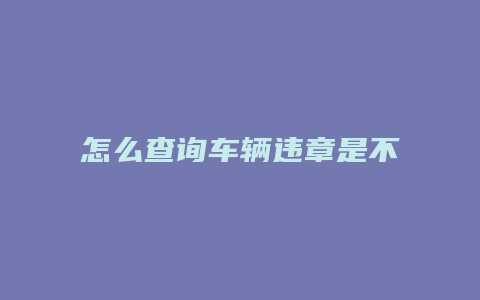 怎么查询车辆违章是不是举报的