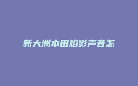 新大洲本田焰影声音怎么样