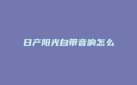 日产阳光自带音响怎么样