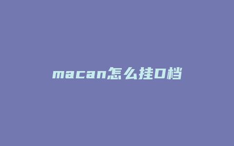 macan怎么挂D档