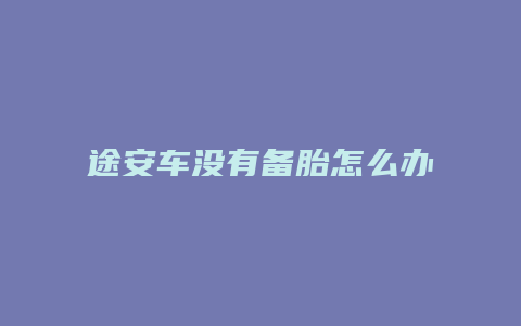 途安车没有备胎怎么办