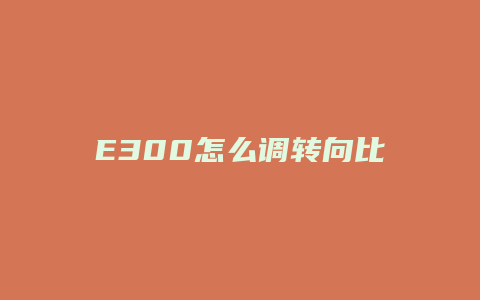 E300怎么调转向比