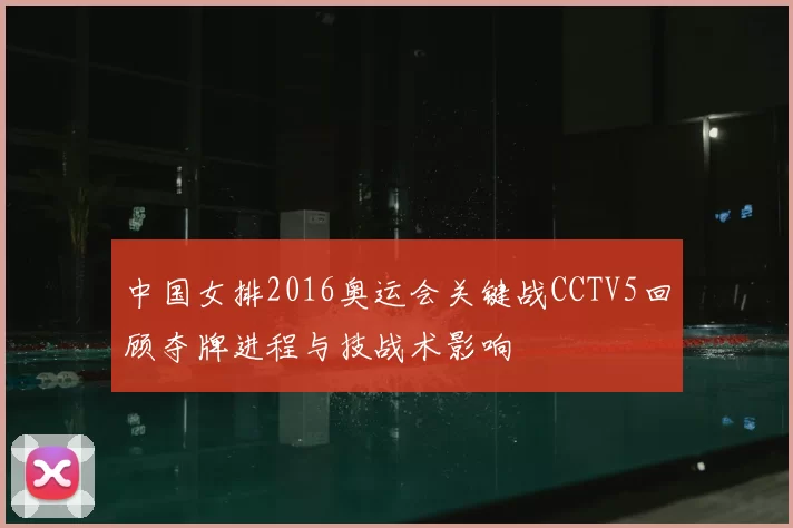 中国女排2016奥运会关键战CCTV5回顾夺牌进程与技战术影响